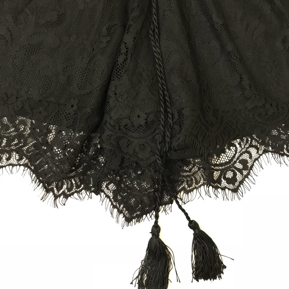 Black Shorts All over Lace Drawstring Lined New - Picture 6 of 8
